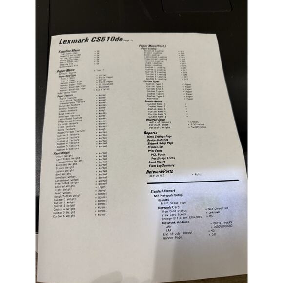 Lexmark CS510de CS510 Color Laser Laserjet Printer - Picture 13 of 13